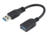 StarTech.com USB 3.0 A-till-A förlängningskabel – 15 cm, svart - Höger vinkel