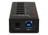 StarTech.com USB 3.0-hubb med 4 portar plus 3 dedicerade USB-laddningsportar (2x 1A & 1x 2A) – väggmonterbart metallhölje - Baksidan