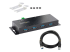 StarTech.com 4-Port Industrial USB 3.0 5Gbps Hub, Rugged USB Hub w/15kV Air/8kV Contact ESD and Surge Protection, DIN/Wall/Desk Mountable USB-A Hub, USB Expansion Hub with Locking Ports - Vänster vinkel