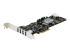 StarTech.com PCI Express (PCIe) SuperSpeed USB 3.0-kortadapter med 4 portar och 4 dedicerade kanaler på 5 Gbps – UASP – SATA/LP4-ström - Vänster vinkel