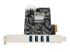 StarTech.com PCI Express (PCIe) SuperSpeed USB 3.0-kortadapter med 4 portar och 4 dedicerade kanaler på 5 Gbps – UASP – SATA/LP4-ström - Vänster sida