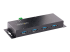StarTech.com 4-Port Industrial USB 3.0 5Gbps Hub, Rugged USB Hub w/15kV Air/8kV Contact ESD and Surge Protection, DIN/Wall/Desk Mountable USB-A Hub, USB Expansion Hub with Locking Ports - Vänster vinkel